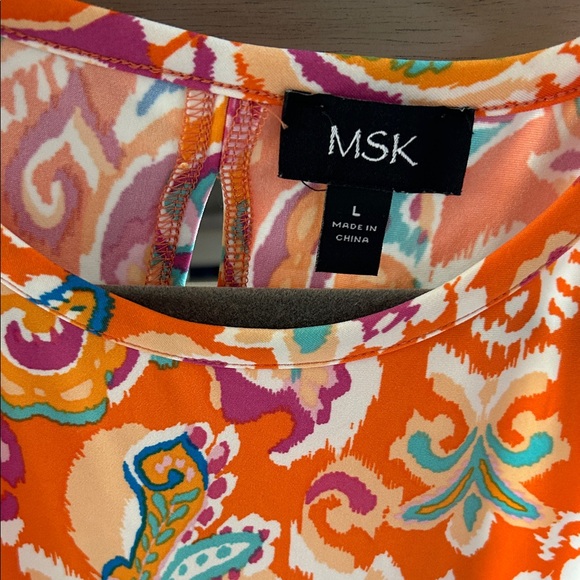 MSK Orange Paisley Sleeveless Maxi Dress with Multicolor Accents - Picture 2 of 2